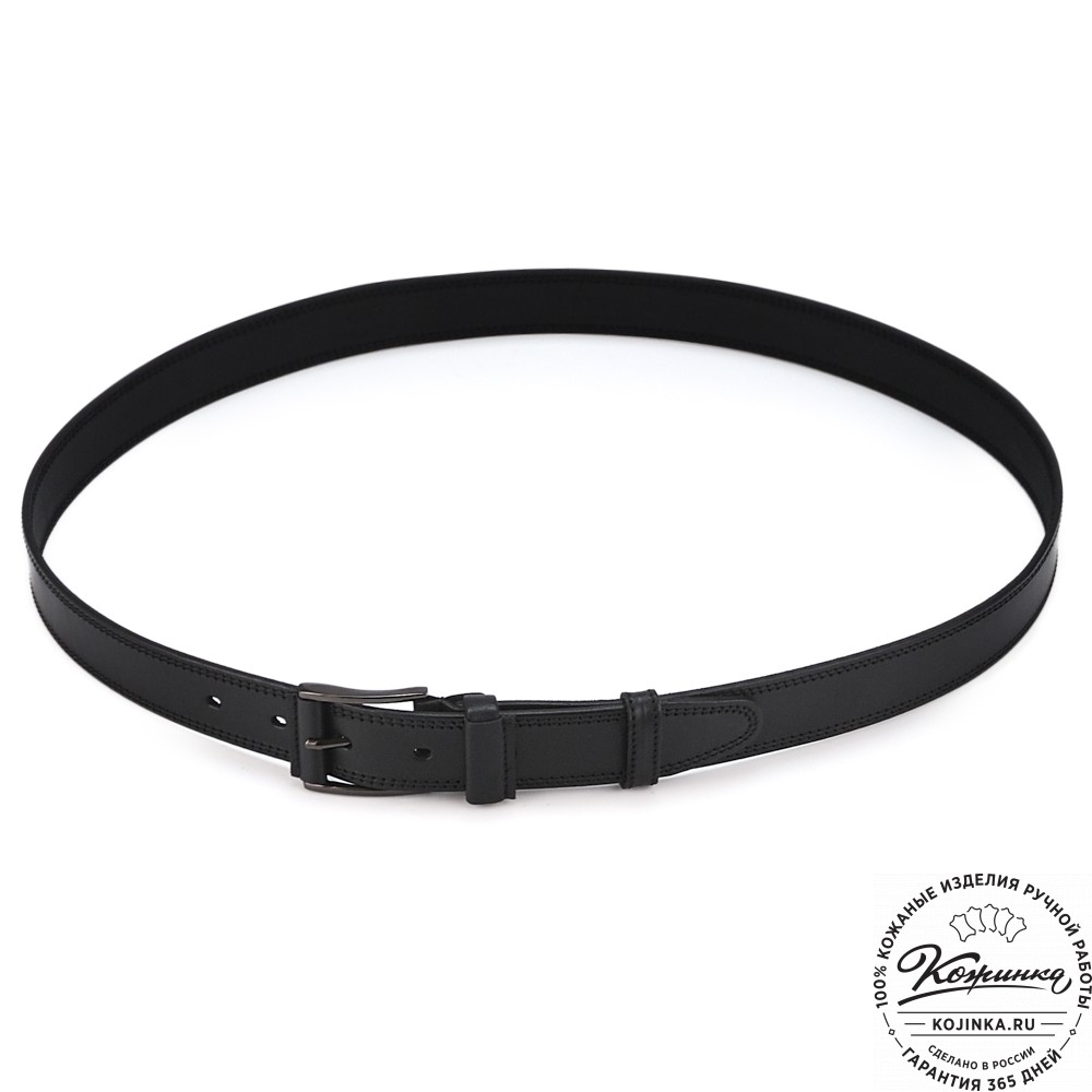 Кожаный мужской ремень "Остин" (чёрный)